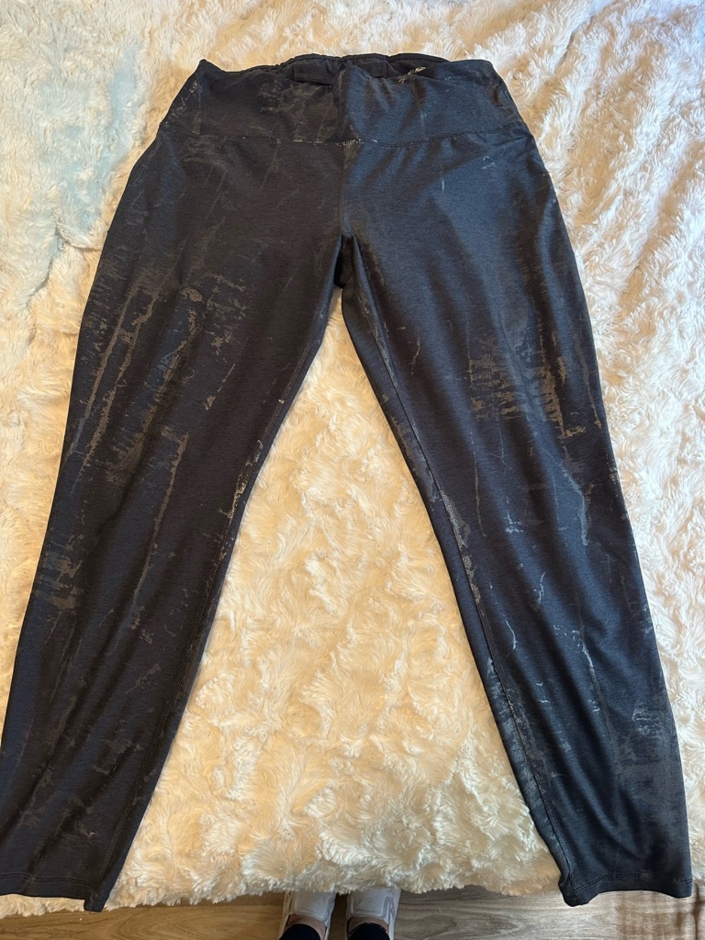 Avia Black Athletic Leggings with Subtle Logo